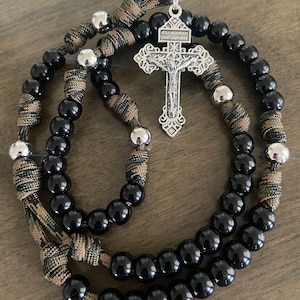 Catholic Rosary ~  Pardon Crucifix, Strong, Durable Paracord Rosary | Handmade