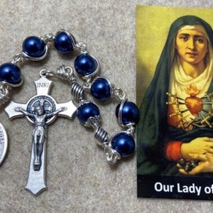 Seven Sorrows Of Mary Chaplet, Catholic Chaplet, Unbreakable Rosary | Handmade