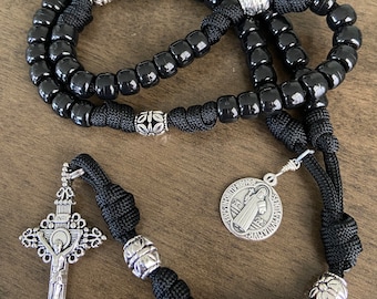 St. Benedict Paracord Rosary, Durable Rosary | Handmade