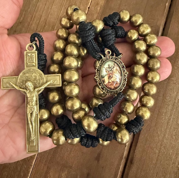 St. George Rosary, Bronze Metal Beads,  Handmade Rosary