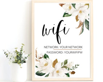Wifi Password Personalised Print, Air BnB Wall Art, Choice of 4 Designs