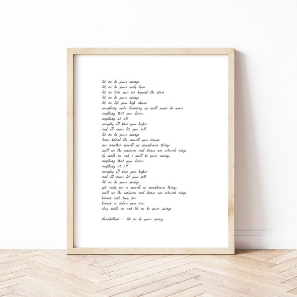 Impression de paroles de chanson personnalisée : poème personnalisé, citation artistique