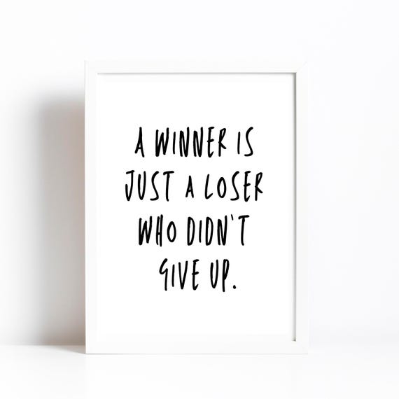 Winning Quote Print, Inspirational Sports Quote