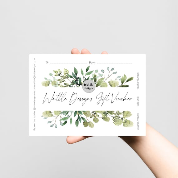 Art Print Gift Voucher, Wall Art Gift Certificate, Wattle Designs Gift Card