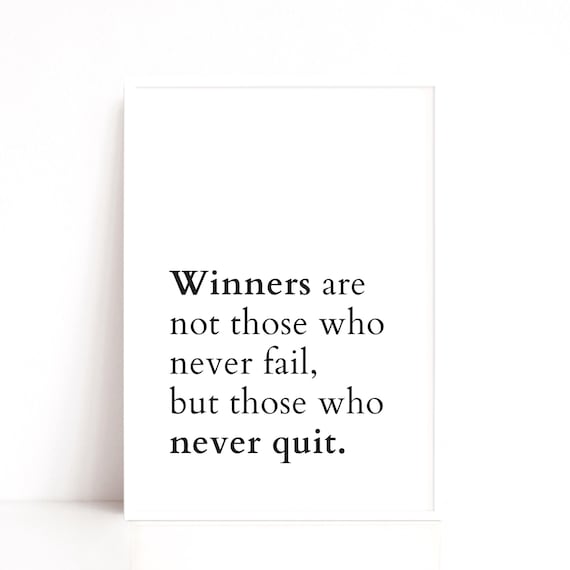 Inspirational Quote Print for Sports Lover, Winning Quote Poster