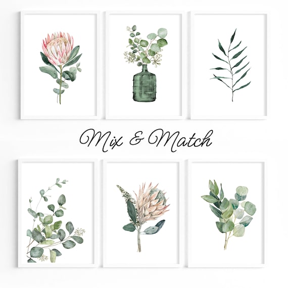 Gallery Wall Art Prints Pick and Mix | Green Eucalyptus Leaf Wall Art Prints