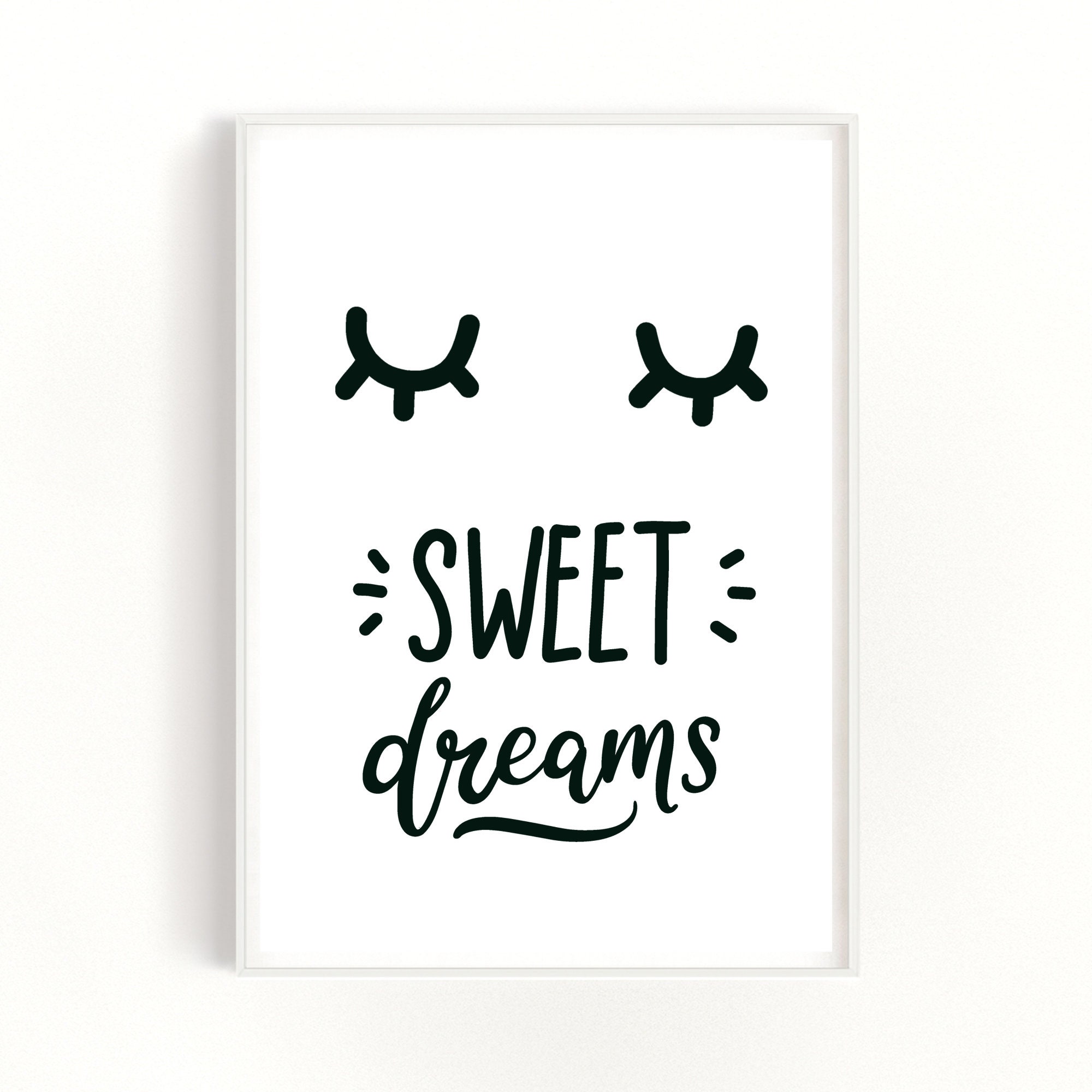 Sweet Dreams Quote Print, Bedroom Wall Art, Sleep Quote