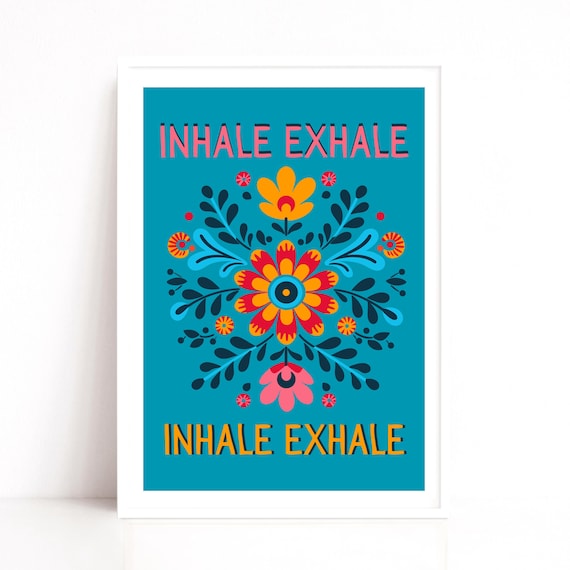 Colourful Relaxation Quote Print | Floral Art Print