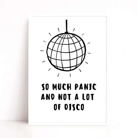 Disco Ball Wall Art Print, Funny Quote Typography Print
