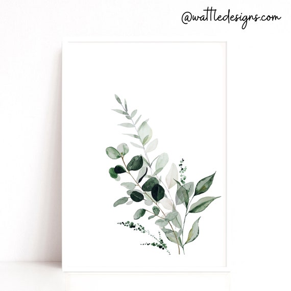 Eucalyptus Art Print, Botanical Wall Art, Green Floral Print