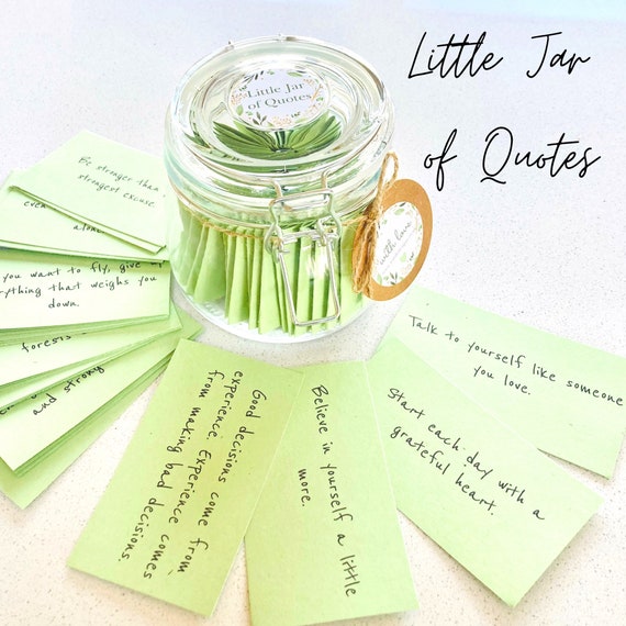 Little Jar of Quotes, Mental Health Gift Idea, Short Inspirational Quotes