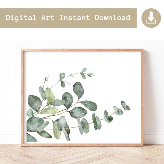 Eucalyptus Art Print, Instant Download Landscape Print, Eucalyptus Bunch Wall Art