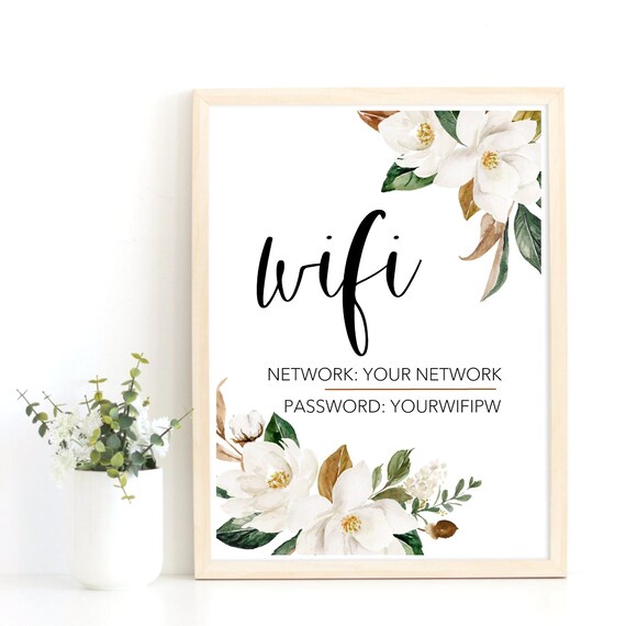 Wifi Password Print, Guest Bedroom Decor