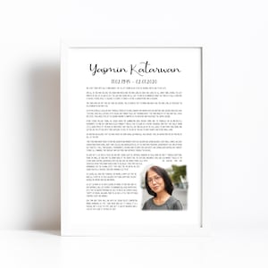 Impresión personalizada de elogios funerarios / Impresión personalizada de texto largo / Impresión personalizada de discursos de boda