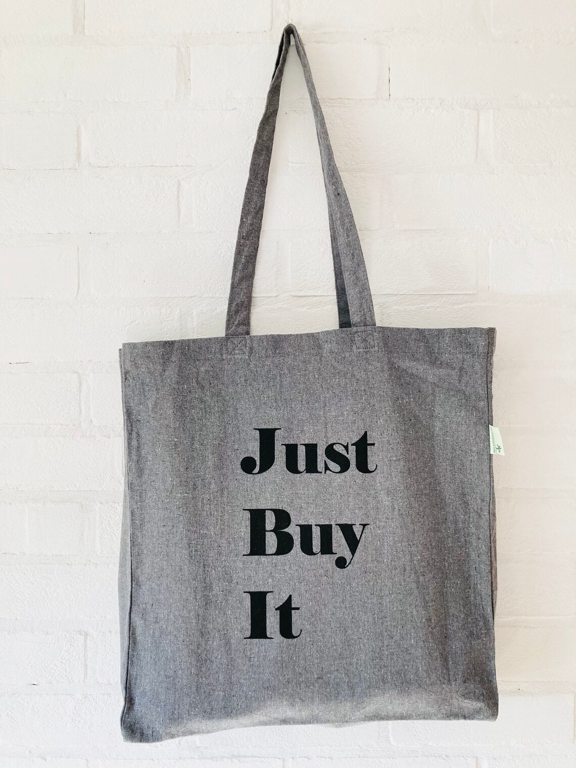 Grey Tote Bag Shopping Bag Recycled Cotton Bag Reusable Etsy