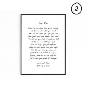 Samir Incursive Personalised Wedding Poem Print | Cotton Anniversary Gift - Etsy