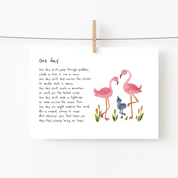 Personalised Christening Poem Print | One Day Poem | New Baby Gift Poem | Naming Ceremony Personalised Gift | Godparent Gift Idea