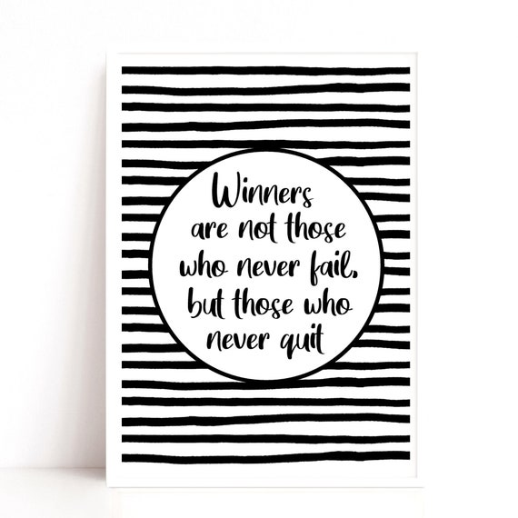 Sports Quote Print, Winners Quote, Motivational Quote Print