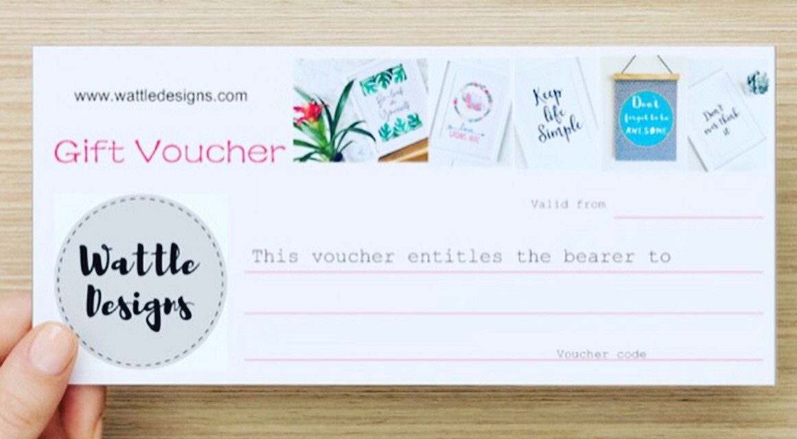 Art Gift Voucher, Valentines Gift Idea, Present for Her, Gift Certificate From Wattle Designs