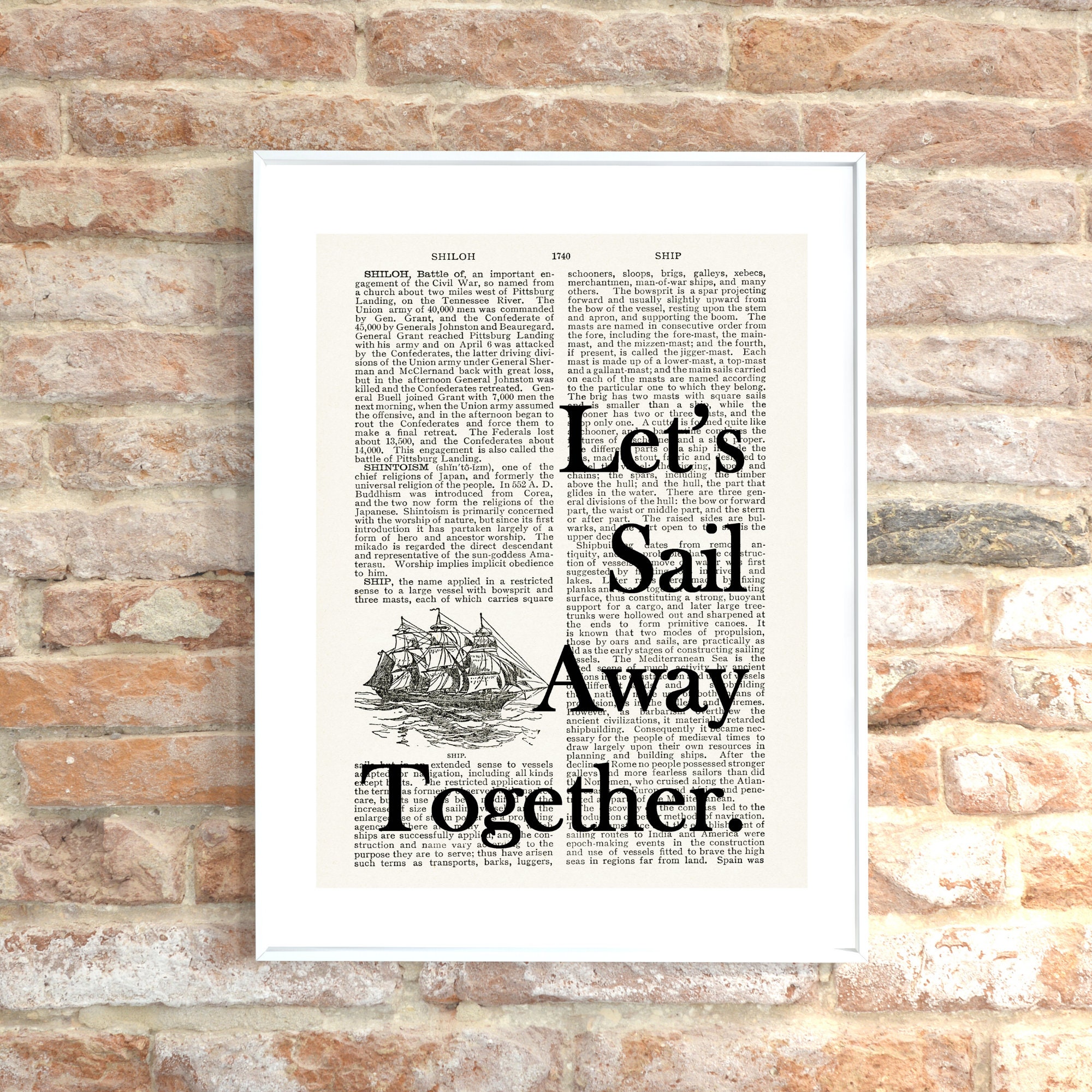 Sailing Quote Print Lets Sail Away Together Etsy