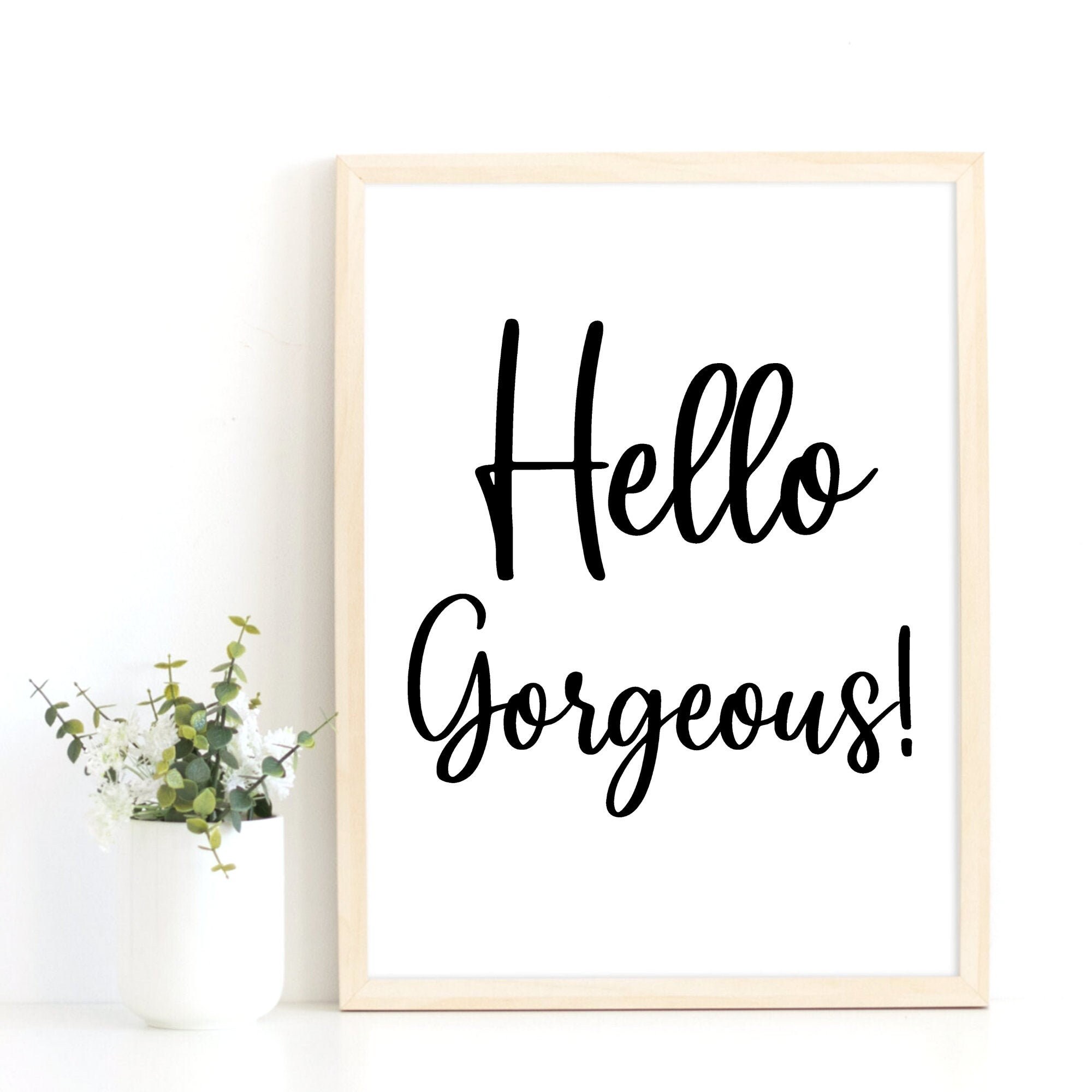 Gift for Her, Hello Quote, Wall Art Prints