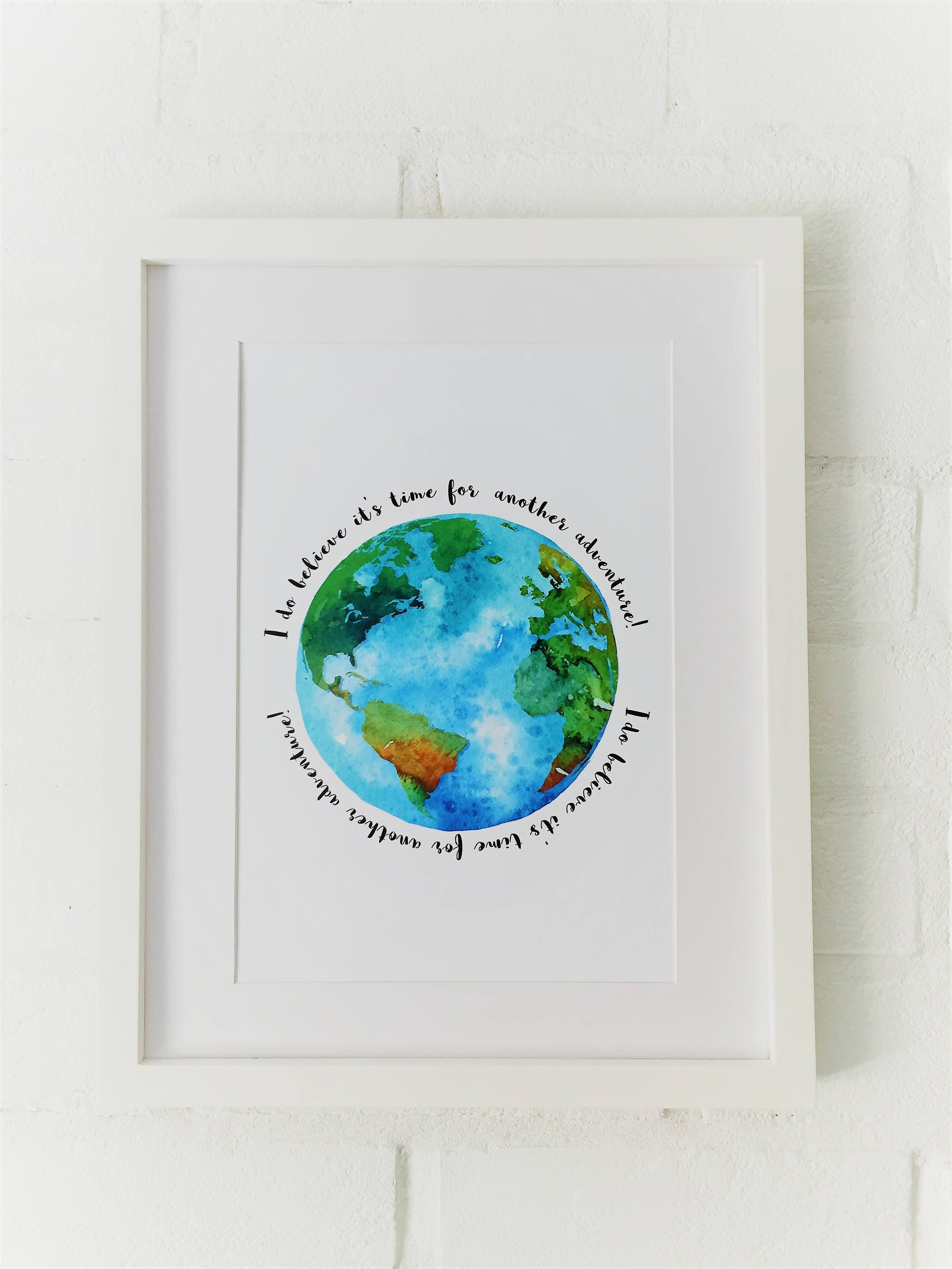 Travel Quote Print Globe Picture Backpacker Gift ...