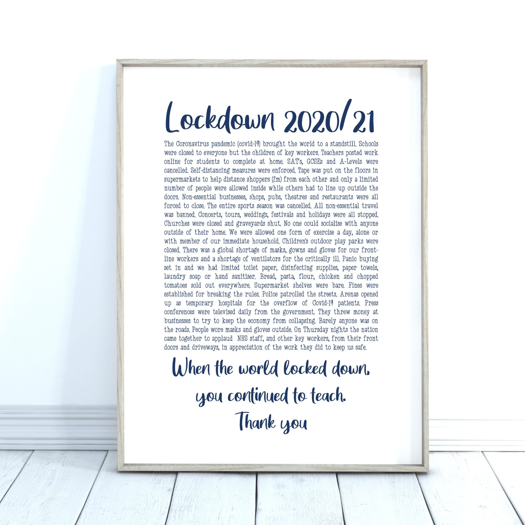 Teacher Thank You Gift, Teacher Lockdown Gifts, Personalised Teacher …