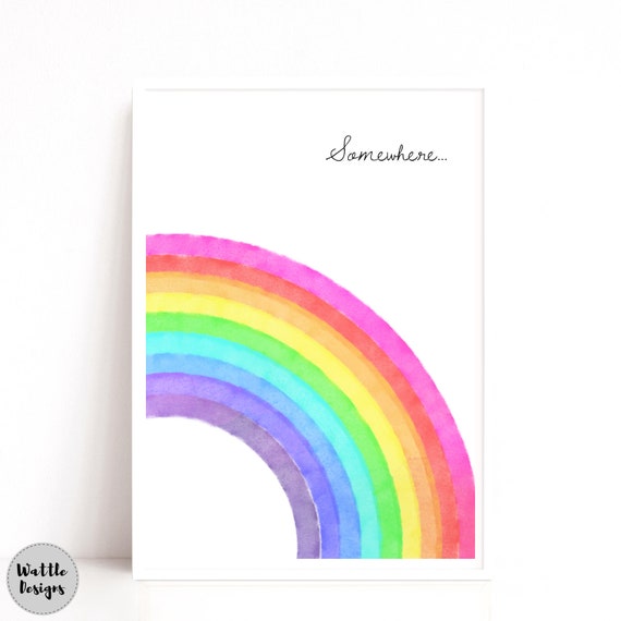 Personalised Rainbow Print, Colourful Rainbow Print, Colourful Kids Room Prints