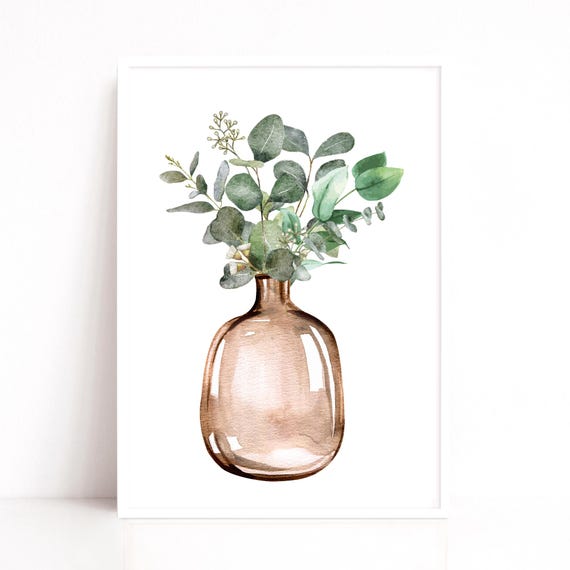Eucalyptus Watercolour Art Prints, Botanical Wall Art Poster