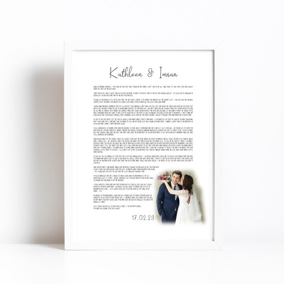 Custom Funeral Eulogy Print | Custom Long Text Print | Personalised Wedding Speech Print