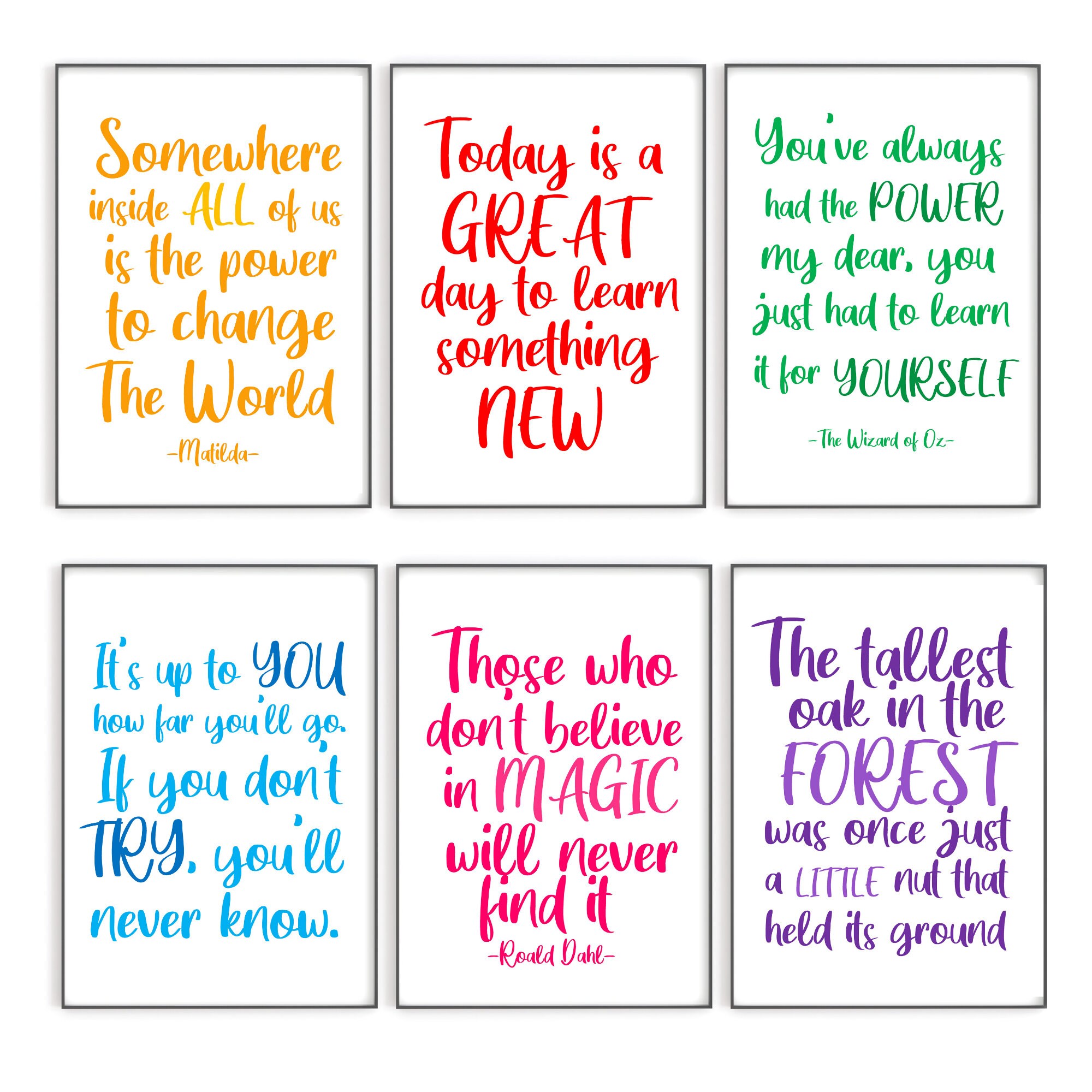 Set Of 6 Classroom Quote Prints Education Quote Posters Teaching