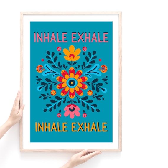 Colourful Relaxation Quote Print | Floral Art Print
