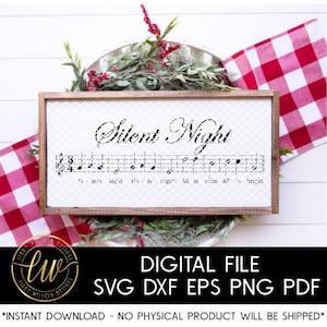 Silent Night SVG | Christmas Music SVG | SVG Cut File | Christmas Music Sign | Cricut Svg  | Silhouette Svg |