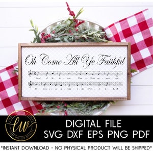 Oh Come All Ye Faithful SVG | Christmas Music | SVG | Cut File | Christmas Music Sign  | Sheet Music svg |