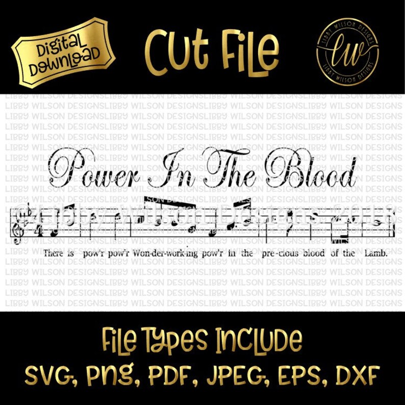 Power in the Blood Sheet Music SVG SVG Cut File - Etsy