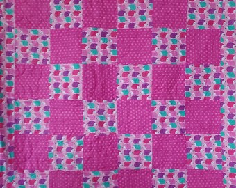 Hedgehog Flannel Baby Toddler Quilt