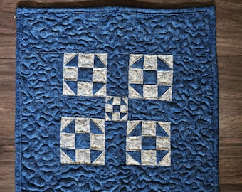 Blue Shoo-fly Mini Quilt