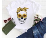 Sunflower Skull new sublimation top several Gildan styles to choose