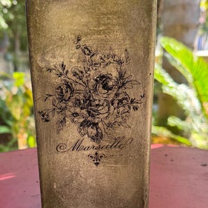 Distressed French upcycled and aged vase, vintage French decor, French country decor, Parisian décor