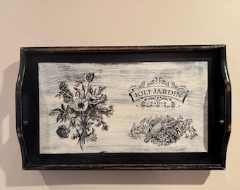 Distressed French Serving Tray, Upcycled Parisian Wall Art