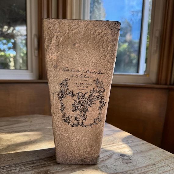 Upcycled French Vase, Aged Parisian Decor, Shabby Chic