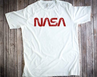 Retro Nasa Logo, Space, 80S Camp, Cosmos, White, T-Shirt, NASA