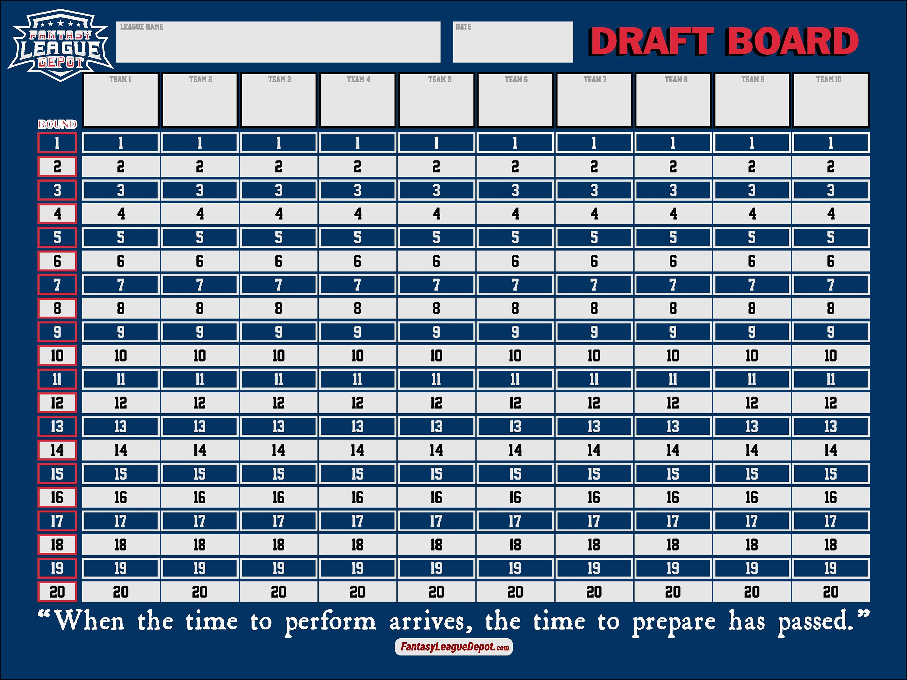 Fantasy Football Draft Board Kit 2023 10 team 12 team 16 - Etsy Polska