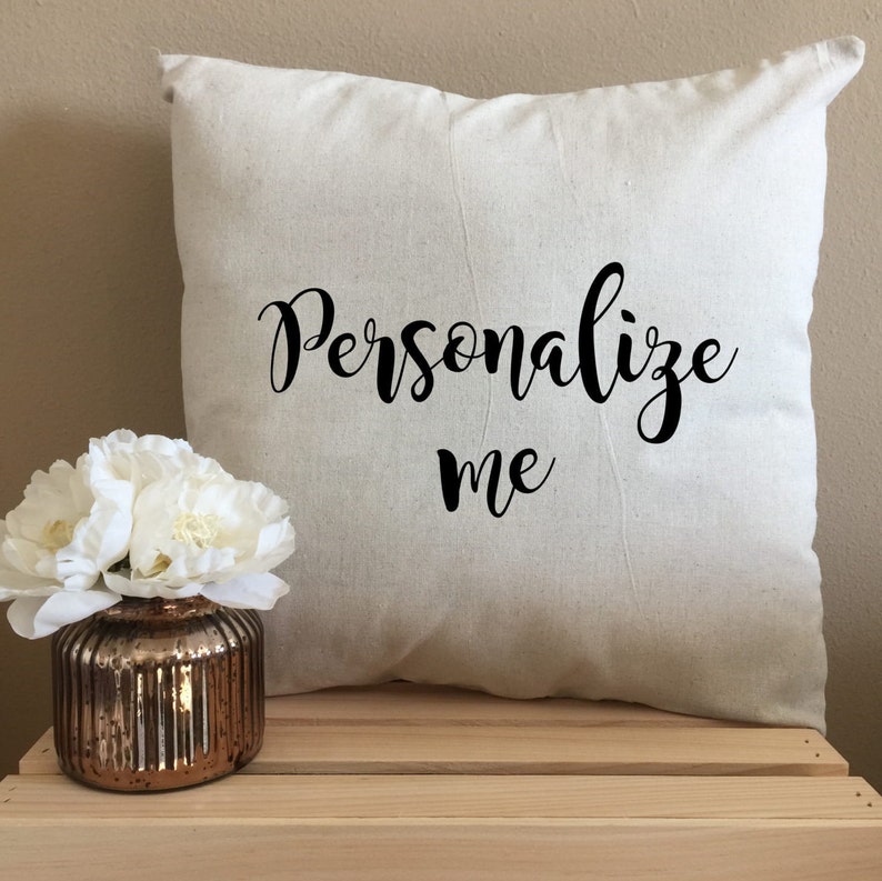 Throw Pillow Cover With Words Beige Throw Pillows Custom Etsy