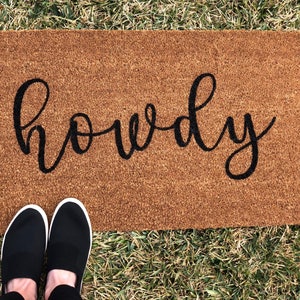 Howdy Doormat Texas Aggies Welcome Mat Texas A&M Home Decor Custom Doormat Housewarming Gift Custom Aggie Gift Custom Welcome Mat