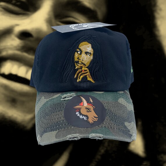 Black/camo Bob Marley Dad Cap Hat - Etsy