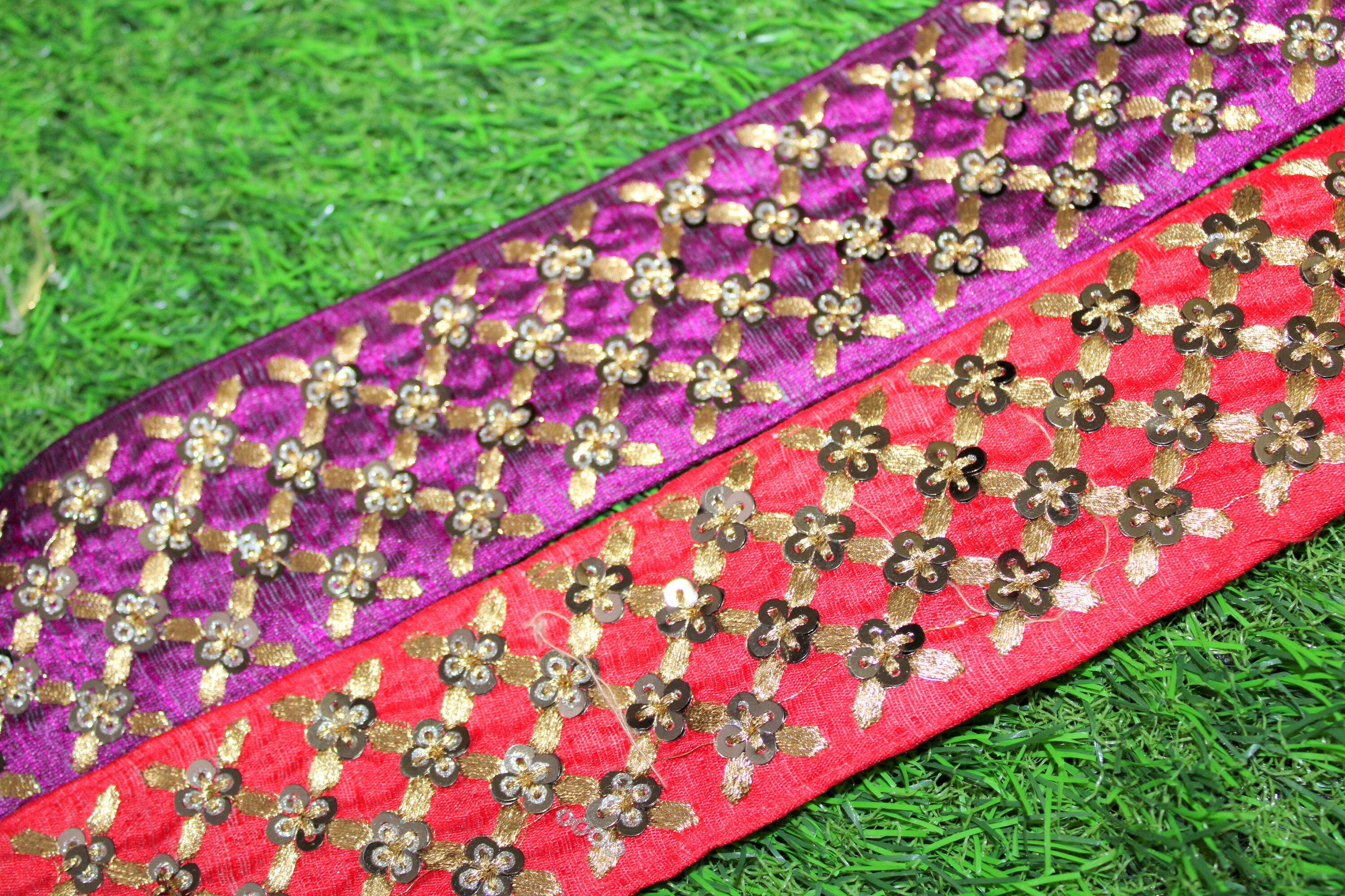 1 Yards Indian saree trim Fabric TrimGold Thread Embroidered Etsy