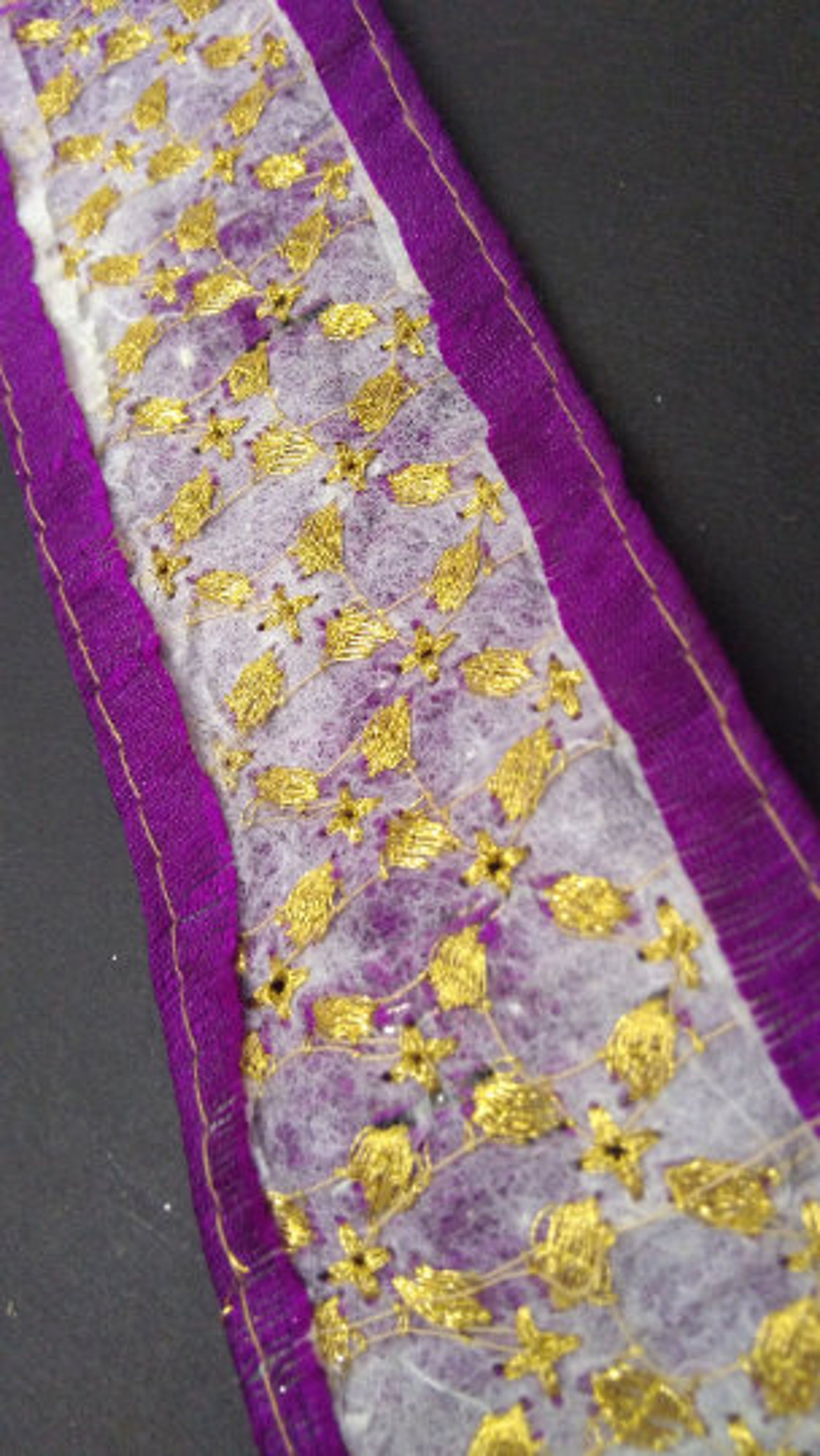 1 Yards Indian saree trim Fabric TrimGold Thread Embroidered Etsy