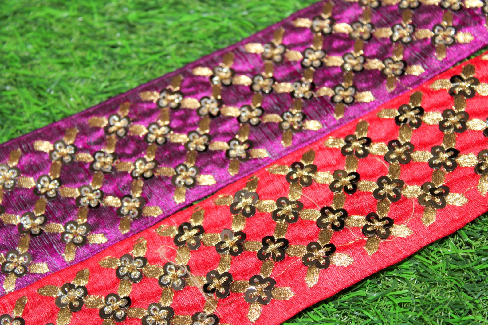 1 Yards Indian saree trim Fabric TrimGold Thread Embroidered Etsy