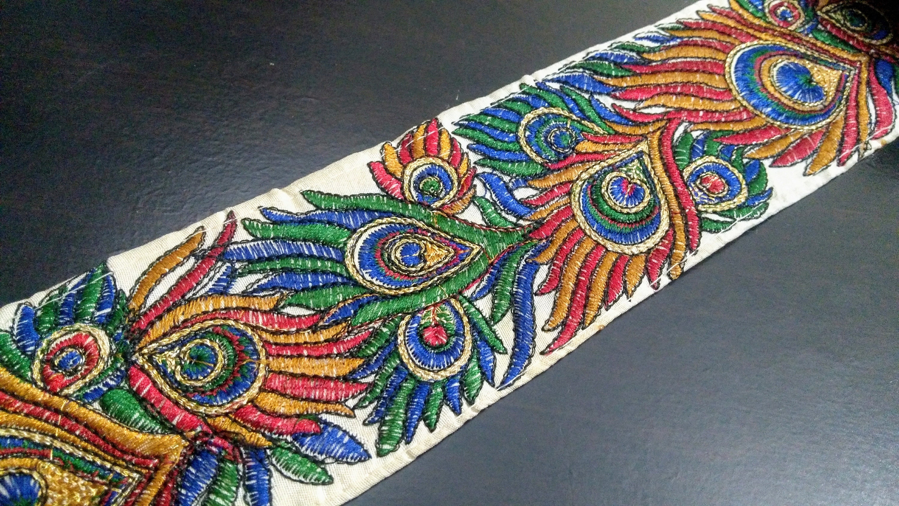 Embroidered Fabric Trim Decorative Sari Border Trim By Yard Etsy
